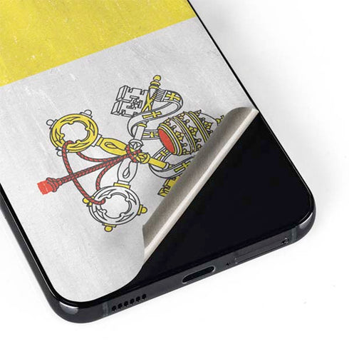 Vatican City Flag Distressed Galaxy S22 Plus Skin